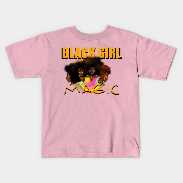 Black Girl Magic Kids T-Shirt by Timzartwork